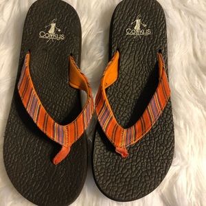 Corky’s Orange Flip Flop Sandals 7